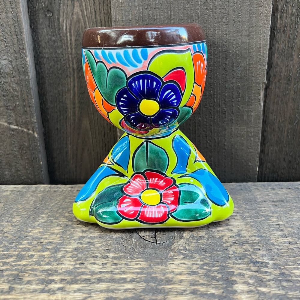 Mexican Talavera Little People Planter, Pottery.